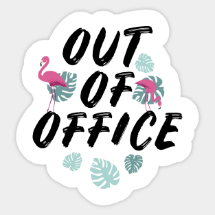 Out of Office Flamingo Summer Sticker